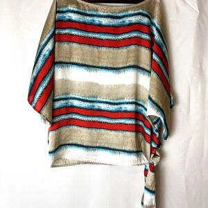 Michael Kors Orange  and Teal Striped Tunic